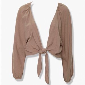 Knotted Balloon Sleeve Top